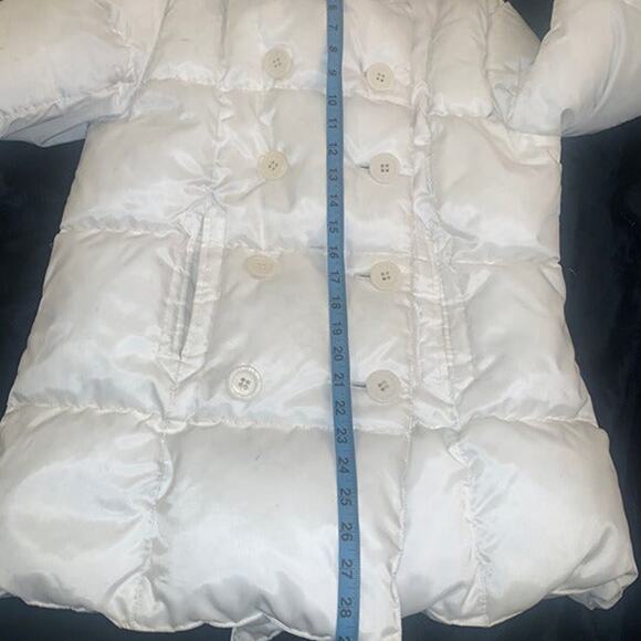 VINTAGE WHITE DOWN QUILTED PUFFER PARKA JACKET S - Picture 5 of 9